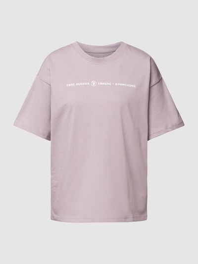 Knowledge Cotton Apparel Oversized T-Shirt mit Label-Print Mauve 2