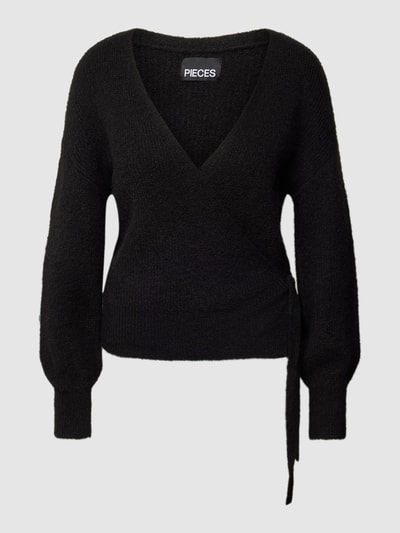 Pieces Cardigan in Wickel-Optik Modell 'ELLEN' Black 2