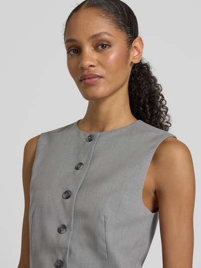 Samsøe Samsøe Weste mit Knopfleiste Modell 'SARUMA' Hellgrau Melange 3