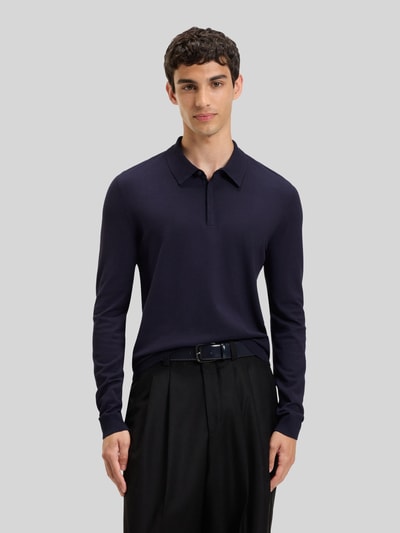 HUGO Slim fit poloshirt van viscosemix Marineblauw - 4