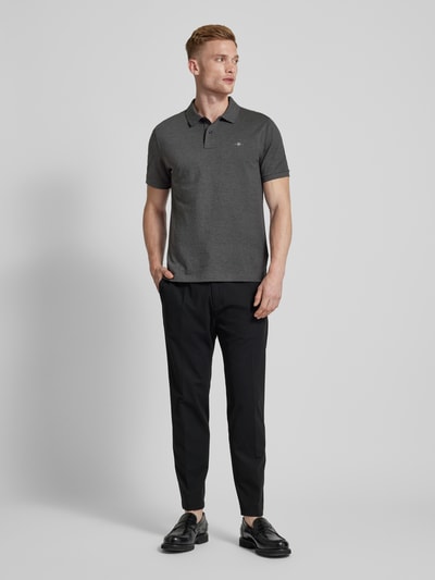 Gant Regular Fit Poloshirt mit Label-Stitching Anthrazit Melange 1