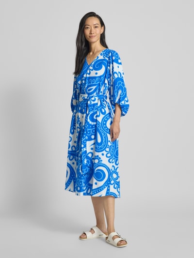 Seidensticker Midi-jurk van een mix van katoen en linnen Koningsblauw - 1