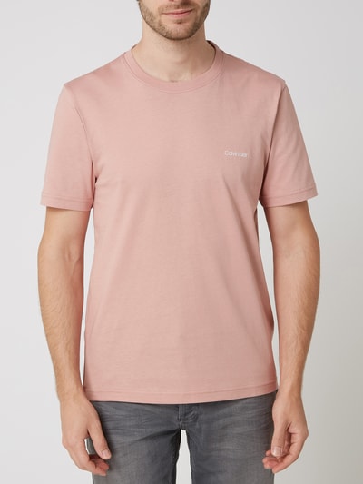 CK Calvin Klein T-shirt z nadrukiem z logo  Mocnoróżowy 4