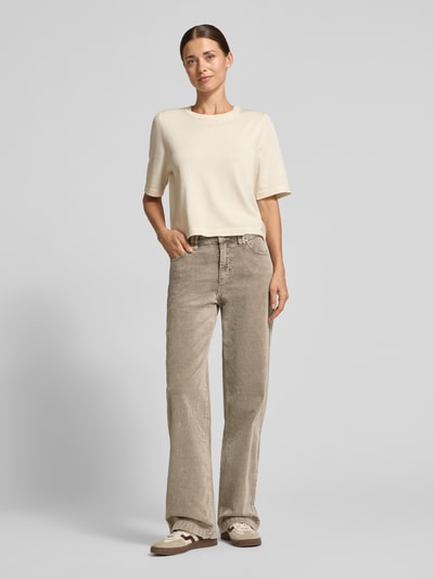 Buena Vista Straight Fit Cordhose mit breitem Saumabschluss Beige 1