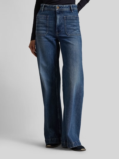 Polo Ralph Lauren Wide Leg Jeans aus Baumwoll-Mix mit aufgesetzten Taschen Jeansblau 4