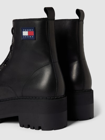 Tommy Jeans Schnürboots aus Leder mit Plateausohle Black 3