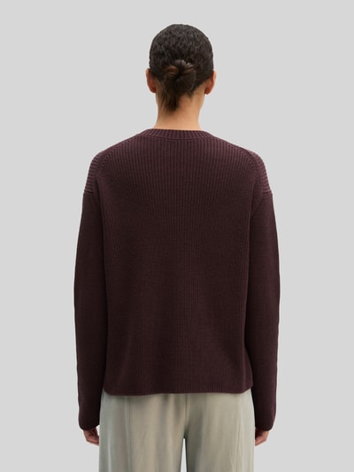 Marc O'Polo Loose Fit Pullover aus reiner Baumwolle Dunkelrot 5