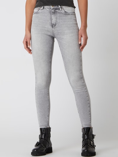 Only Skinny Fit Jeans mit Stretch-Anteil Modell 'Mila' Hellgrau 4