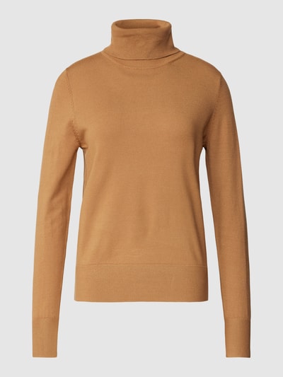 s.Oliver RED LABEL Rollkragenpullover aus Viskose-Mix mit gerippten Abschlüssen Camel 2