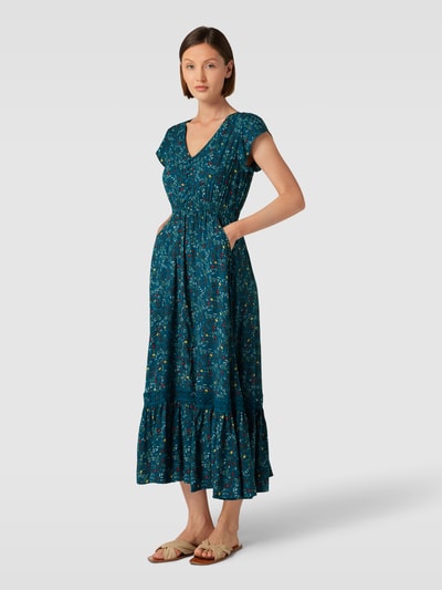 Apricot Midikleid aus Viskose mit floralem Allover-Muster Grün 1