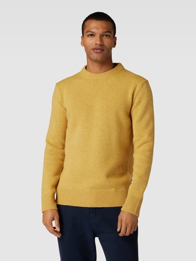 Minimum Gebreide pullover met ronde hals, model 'GEMO' Geel gemêleerd - 4