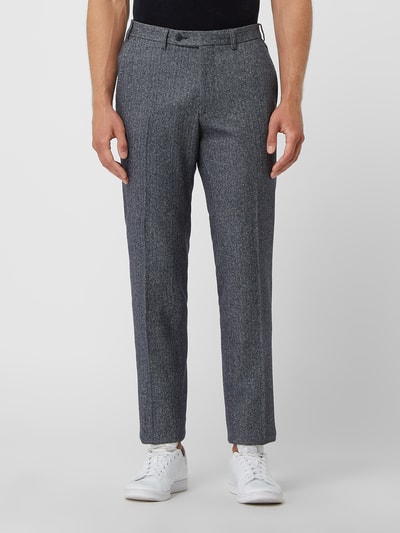 DIGEL Modern fit pantalon met zijde Donkerblauw - 4