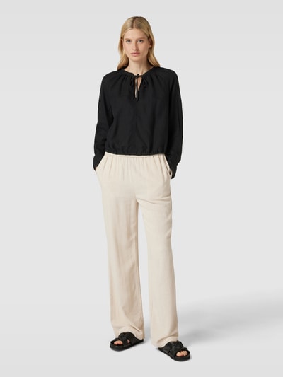 Marc O'Polo Bluse mit Schlüsselloch-Ausschnitt und Schnürung Black 1