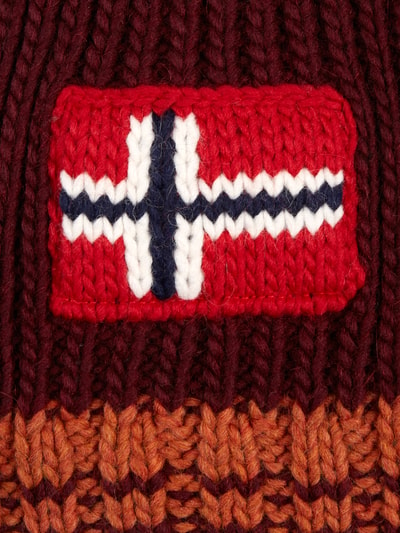 Napapijri Schal mit eingestricktem Logo Bordeaux 3