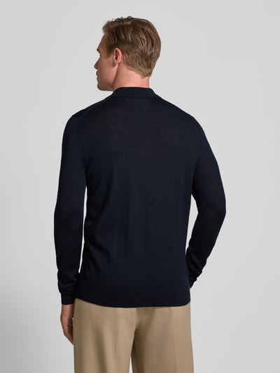 Christian Berg Men Strickpullover aus Merino-Mix mit Umlegekragen Marine 5