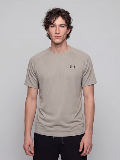 Under Armour Regular Fit Sport-T-Shirt mit Logo-Print Beige 4