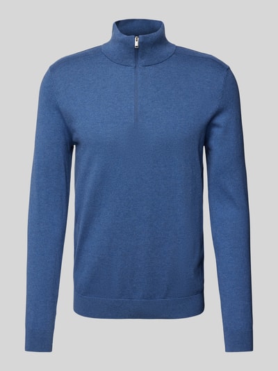 SELECTED HOMME Strickpullover mit gerippten Abschlüssen Modell 'BERG' Hellblau Melange 1