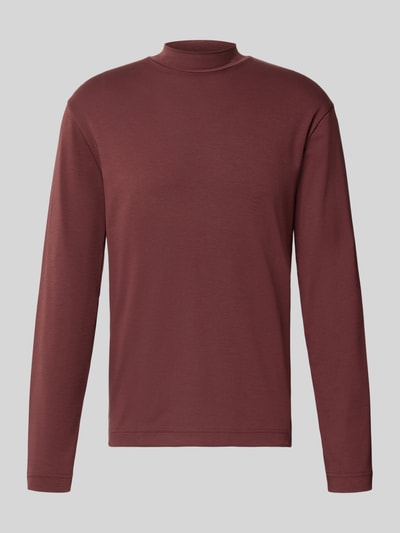 Produktfoto, Longsleeve mit Stehkragen Modell 'MORITZO' von DRYKORN in gerade geschnittener Passform, rötlich-braune Farbe, glatte Textur