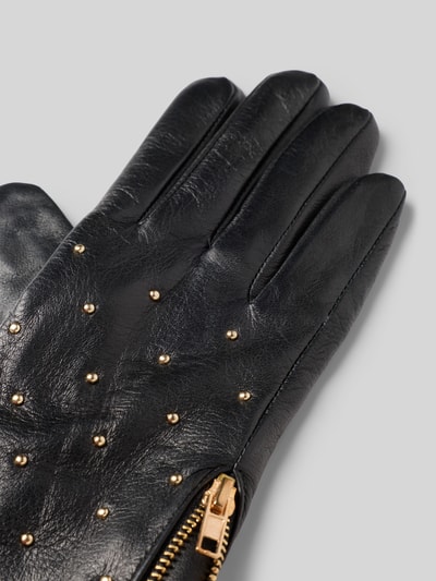 FI.NE Handschuhe mit Reißverschluss Black 3