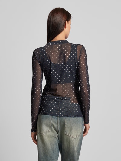 Tom Tailor Denim Mesh longsleeve met print Zwart - 5