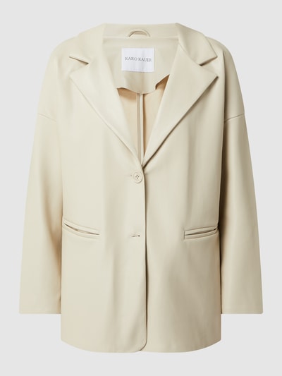 Karo Kauer Oversized Blazer in Leder-Optik  Weiss 2