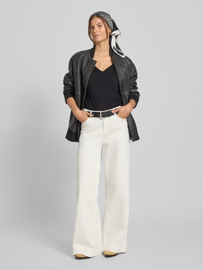 s.Oliver RED LABEL Loose Fit T-Shirt aus Baumwoll-Modal-Mix BLACK 1