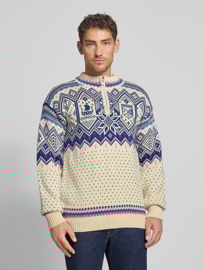 Dale of Norway Noorse trui van wol met schipperskraag Offwhite - 4