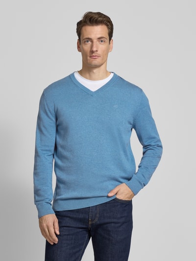 Tom Tailor Regular Fit Strickpullover aus reiner Baumwolle Blau 4