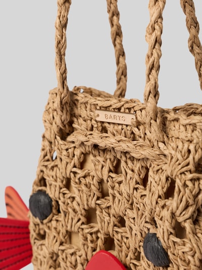 Produktfoto, Handtasche mit Schulterriemen Modell 'Glowie' von Barts, beżowa plecionka, otwarta komora główna, Szerokość w rozmiarze 1: 16 cm, długość: 18 cm, głębokość: 5 cm, długość paska: 54 cm