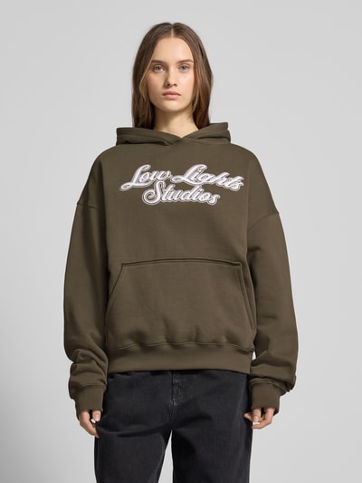 Low Lights Studios Hoodie met labelstitching, model 'Shutter' Taupe - 4