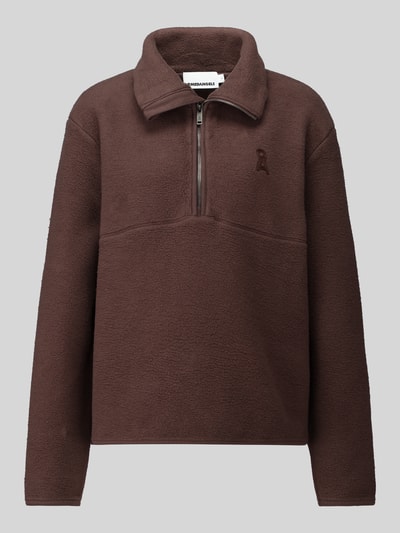 ARMEDANGELS Bluza o kroju oversized z czystej bawełny model 'HAARLEENAA' Ciemnobrązowy 2