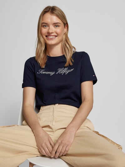 Tommy Hilfiger T-shirt met labelstitching Bleu - 3