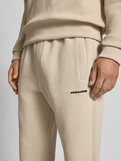 Pegador Sweatpants mit Logo-Stitching und elastischem Bund Ecru 3