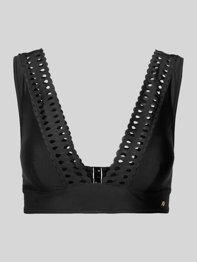 BOSS Bikinitop met golvende zoom, model 'EYELET' Zwart - 1