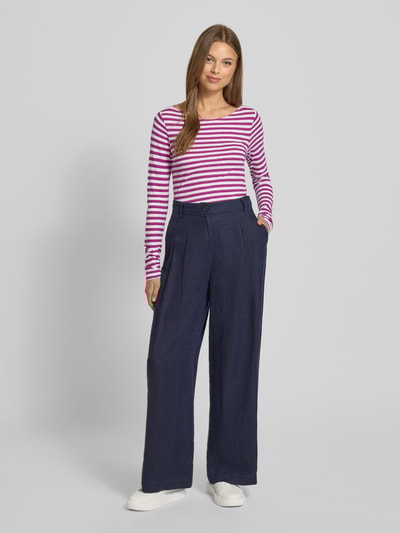 Marc O'Polo Bluzka z długim rękawem o kroju regular fit z mieszanki dżerseju i bawełny Fuksjowy 1