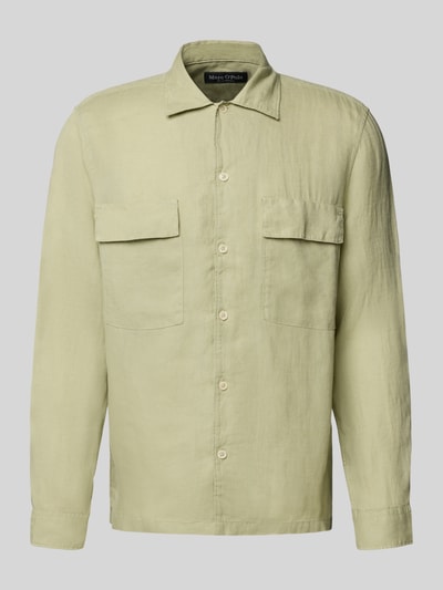 Marc O'Polo Regular Fit Leinenhemd mit Brustpattentaschen Mint 2