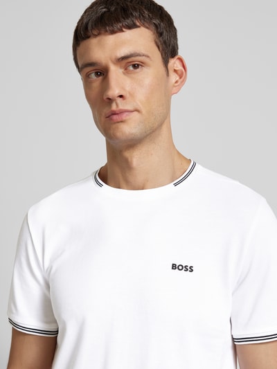 BOSS Green T-shirt met labelprint, model 'Taul' Wit - 3