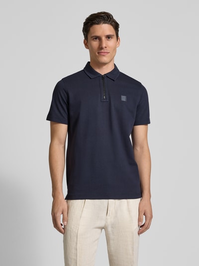 Lerros Regular fit poloshirt met logodetail Zwart - 4