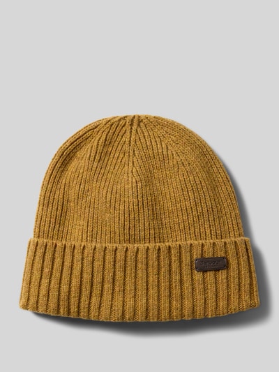 Barbour Beanie van wolmix, model 'CARLTON' Mosterdgeel - 1