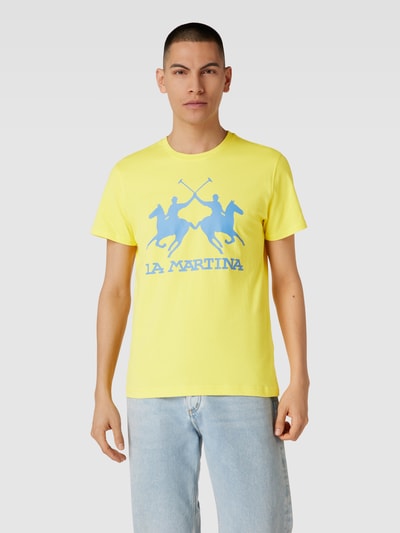 La Martina T-Shirt mit Label-Print GELB 4