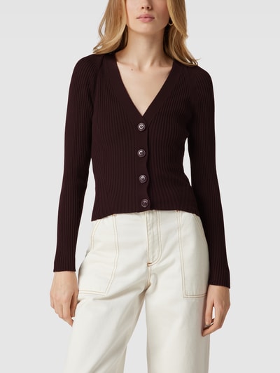 Only Cardigan in Ripp-Optik Modell 'MADDIE' Aubergine 4