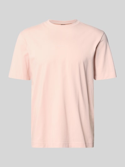 Produktfoto, Relaxed Fit T-Shirt aus Baumwoll-Mix Modell 'TCHUP' von BOSS Orange, Optik: Unifarben, Label-Print, Rundhals, Kurzarm, Materialverarbeitung: Jersey