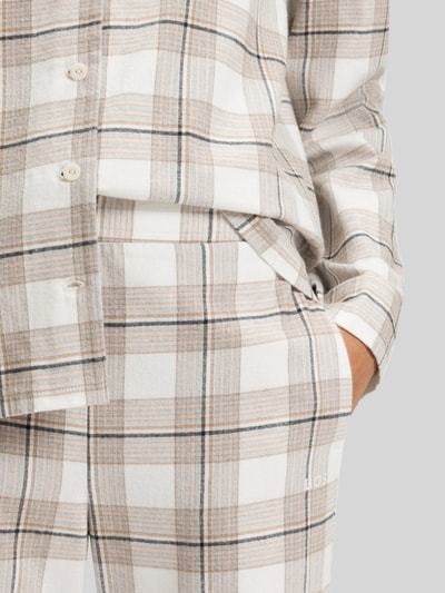 BOSS Spodnie od piżamy o kroju regular fit z mieszanki bawełny i wiskozy model ‘HOLIDAY’ Beżowy 3