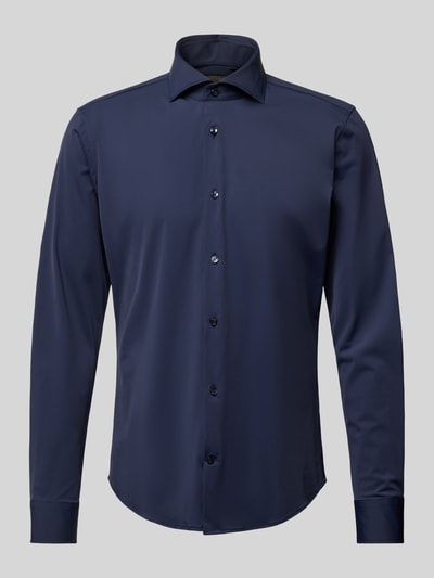 JOOP! Collection Slim Fit Business-Hemd mit Knopfleiste Modell 'Pai' Marine 1