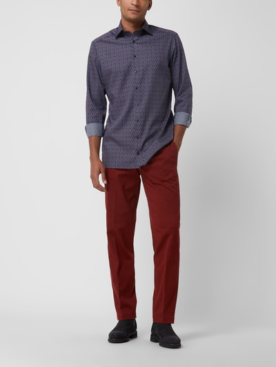 Hiltl Regular fit chino met stretch, model 'Peaker' Bordeaux - 1