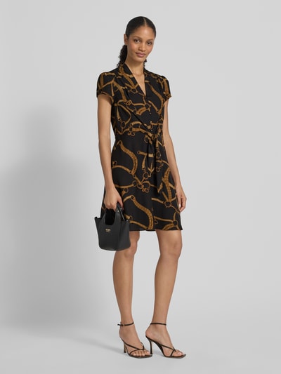 Lauren Ralph Lauren Mini-overhemdjurk met V-hals, model 'MAKEDA' Zwart - 1