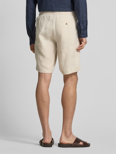 Mazine Regular fit korte linnen broek met steekzakken Offwhite - 5