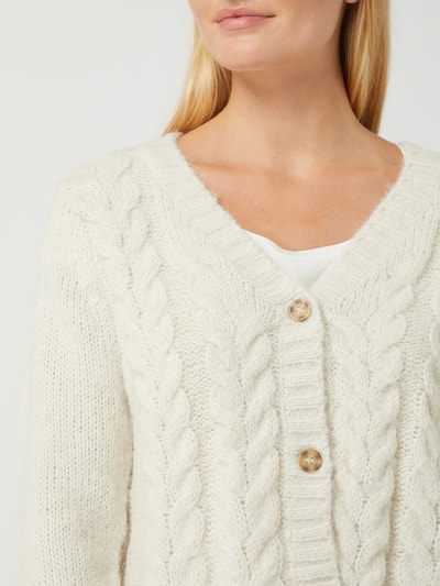 Vero Moda Cardigan met kabelpatroon, model 'Wine' Offwhite - 3