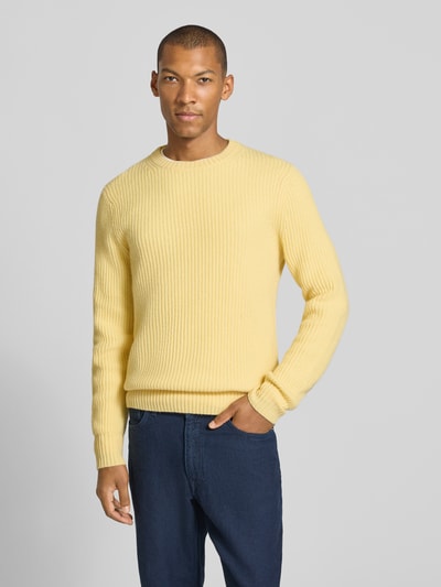 FTC Cashmere Strickpullover aus Kaschmir mit Rundhalsausschnitt Hellgelb 4