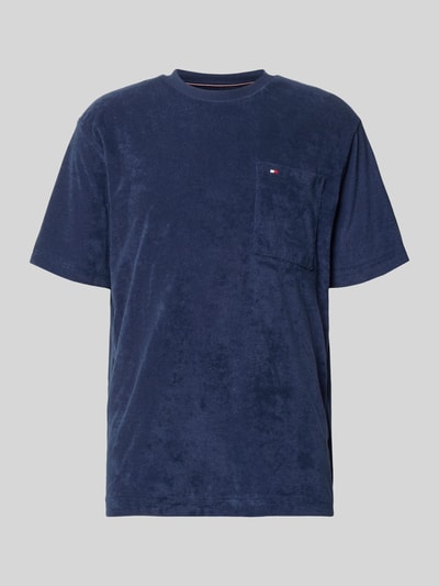 Tommy Hilfiger t-shirt o kroju relaxed fit z mieszanki bawełnianej model 'TOWELLING T-SHIRT' Granatowy 2